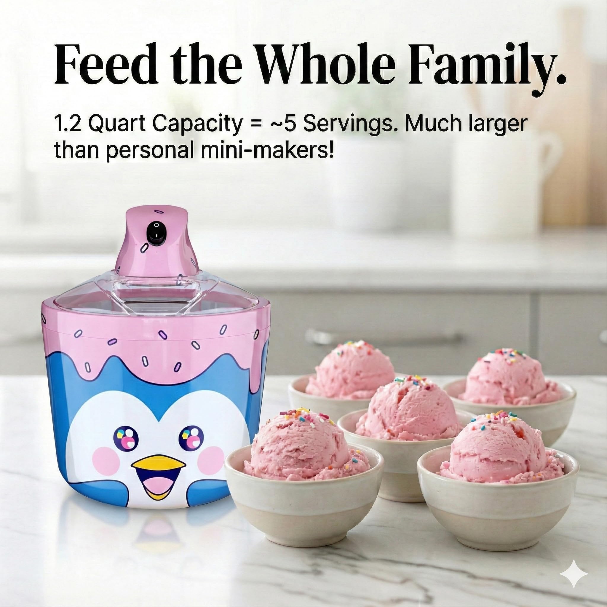 Amazon | 子供用アイスクリームメーカーマシン – 1.2クォートの